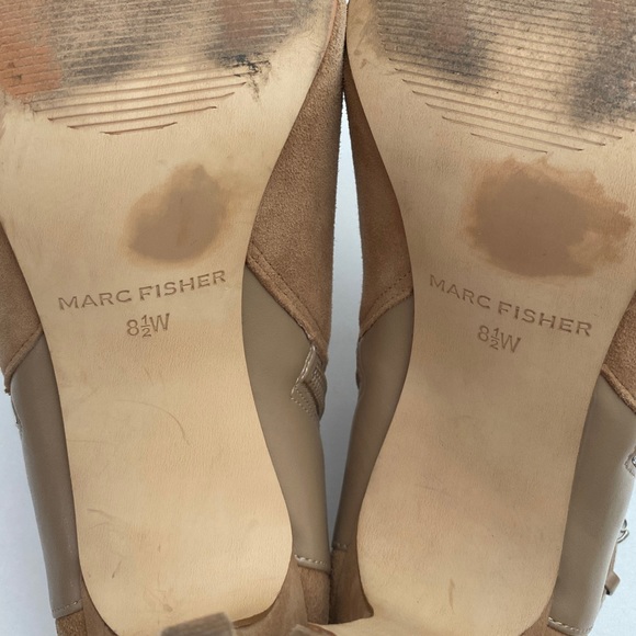 Marc Fisher Suede Stiletto Open Toe Ankle Bootie - Picture 4 of 6